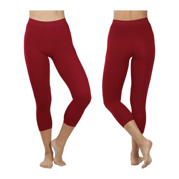 1-Pack Women's Soft High Waisted Stretch Yoga Capri Leggings Plus Size Available - Picture 5 of 16